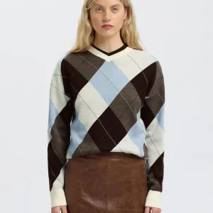 Slwthea Ls Knit Argyle O-Neck